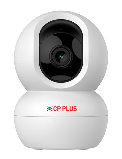CP Plus CP-E28Q 2MP Wi-Fi PT Camera with 360 degree pan tilt, Full HD video, motion tracking and two-way audio for home security.